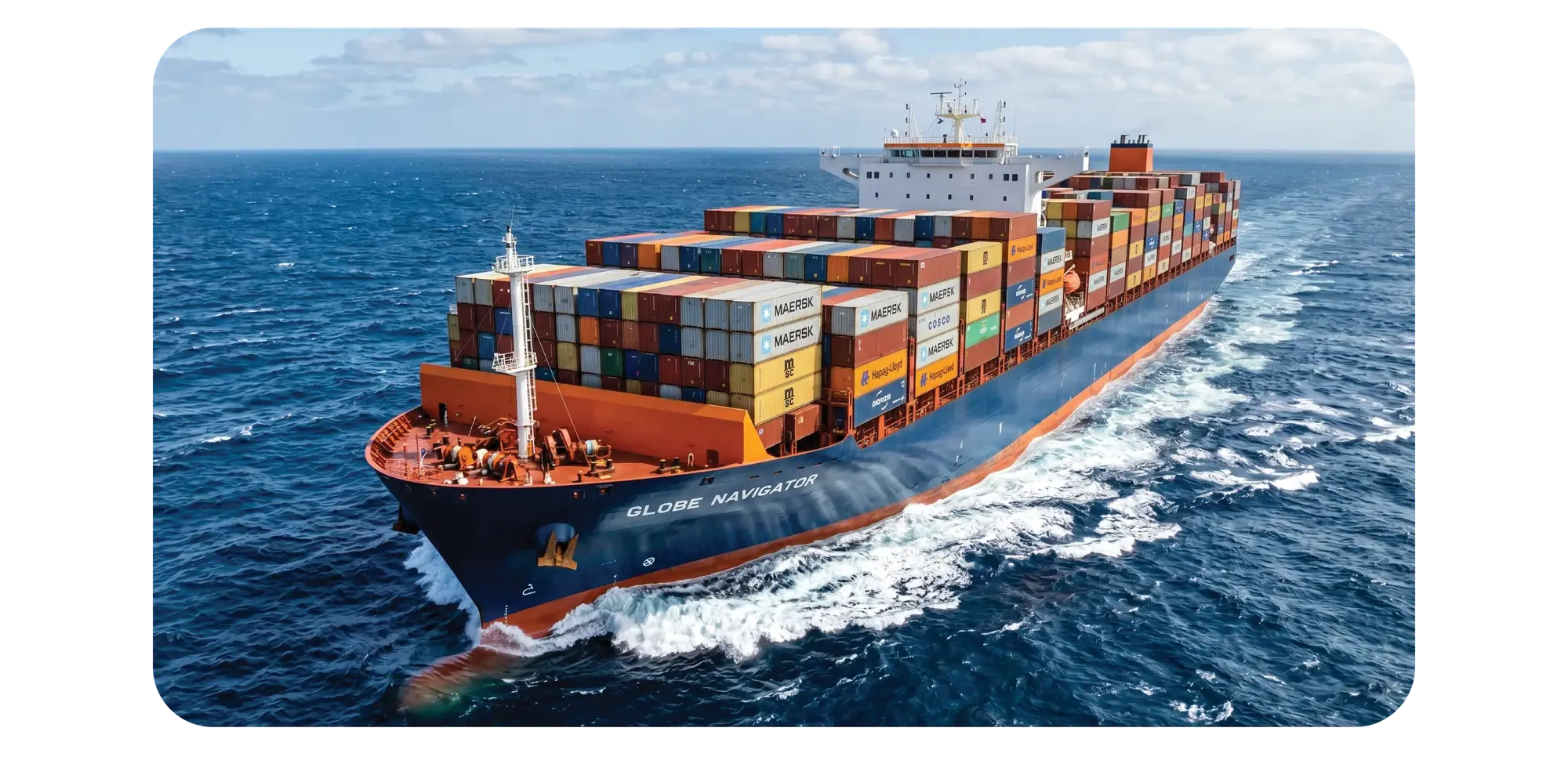 Container ship carrying Norigo exports