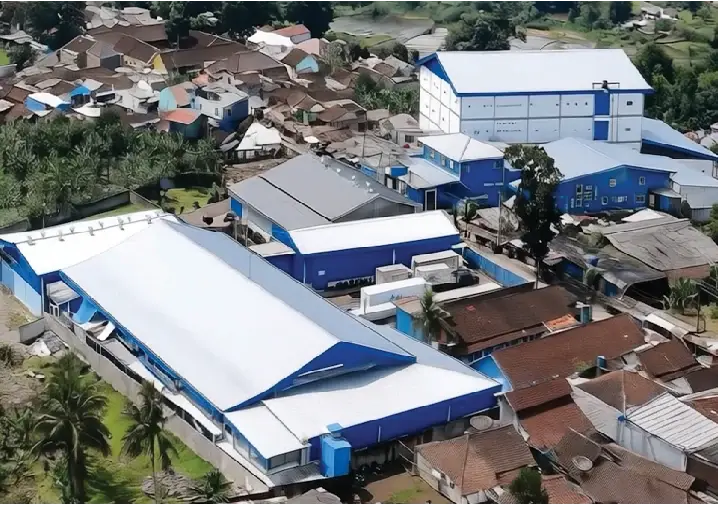 Aerial view of the Norigo factory in Sukabumi